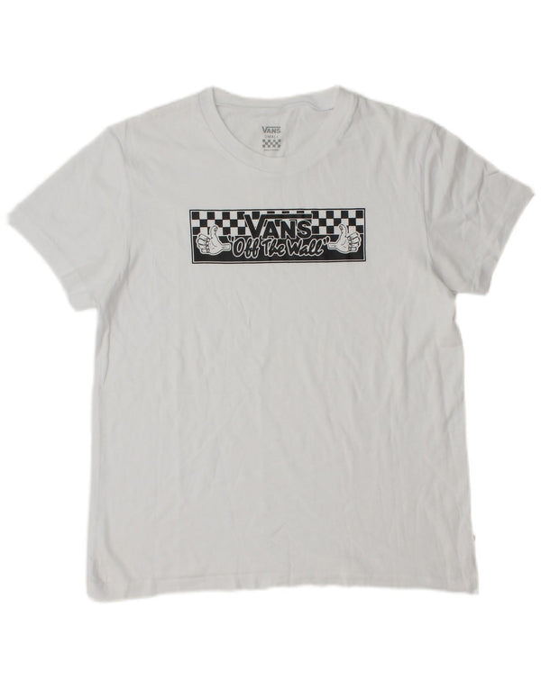 Camiseta Vans Feminina Graphic UK 10 Pequena Branca