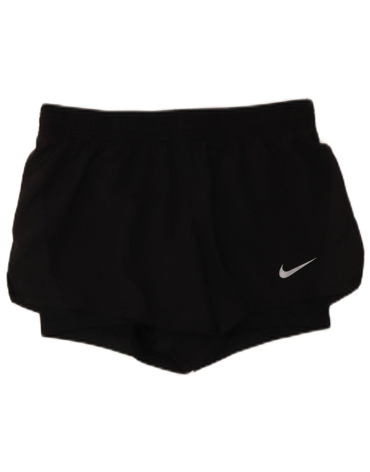Shorts esportivos femininos NIKE Dri Fit UK 14 médio preto poliéster