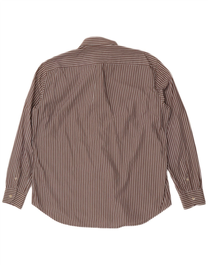 Camisa masculina Harmont & Blaine Regular Fit 2XL algodão listrado marrom