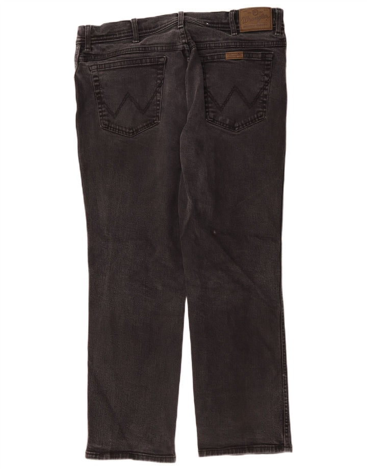 Wrangler Mens Regular Fit Straight Jeans W38 L30 Algodão Preto