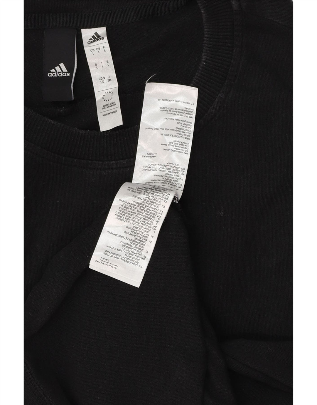 Camiseta masculina Adidas grande algodão preto