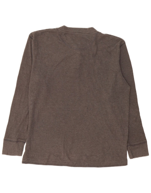Wrangler Mens Top Manga Longa Cinza Médio