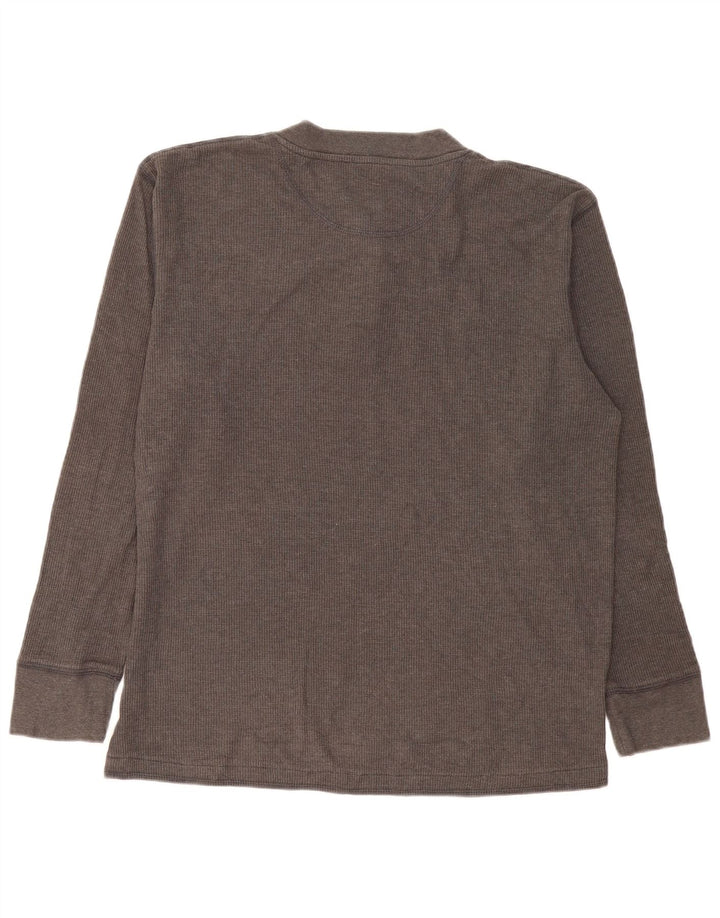 Wrangler Mens Top Manga Longa Cinza Médio