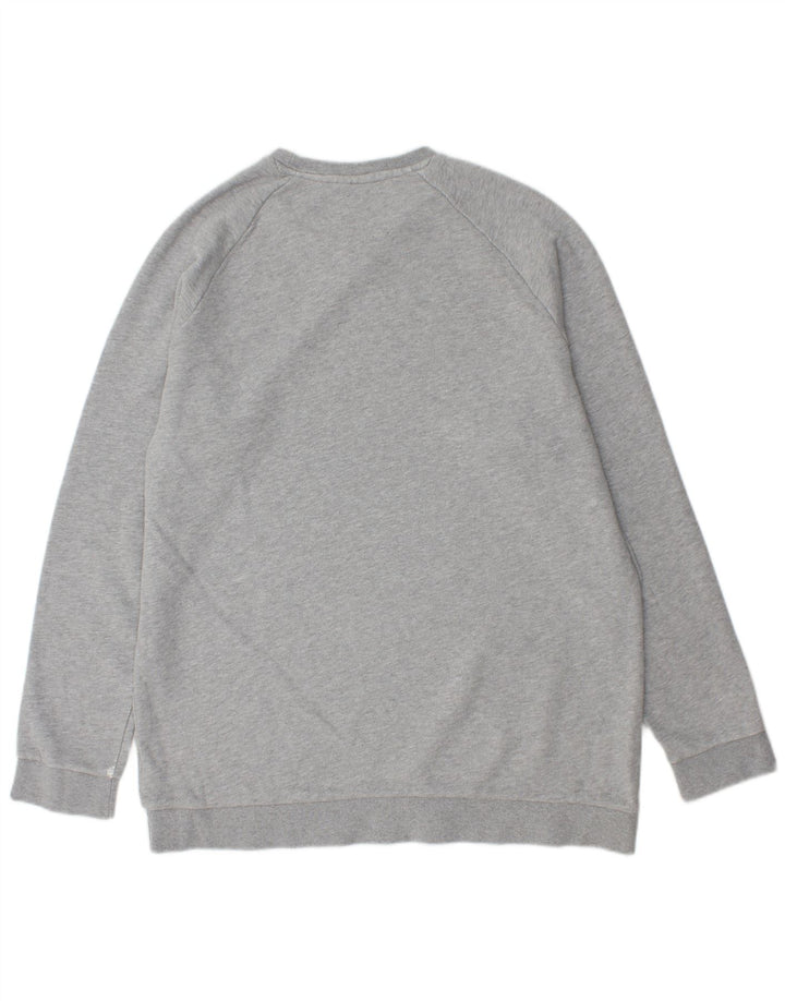 ADIDAS Mens Moletom Jumper Grande Algodão Cinza