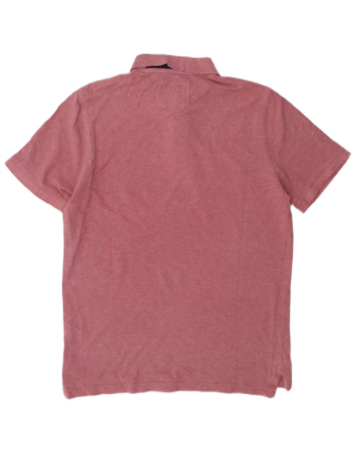 Camisa polo masculina Crew Clothing algodão rosa médio