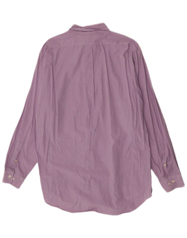 Camisa masculina Ralph Lauren tamanho 16 1/2 grande algodão guingão roxo