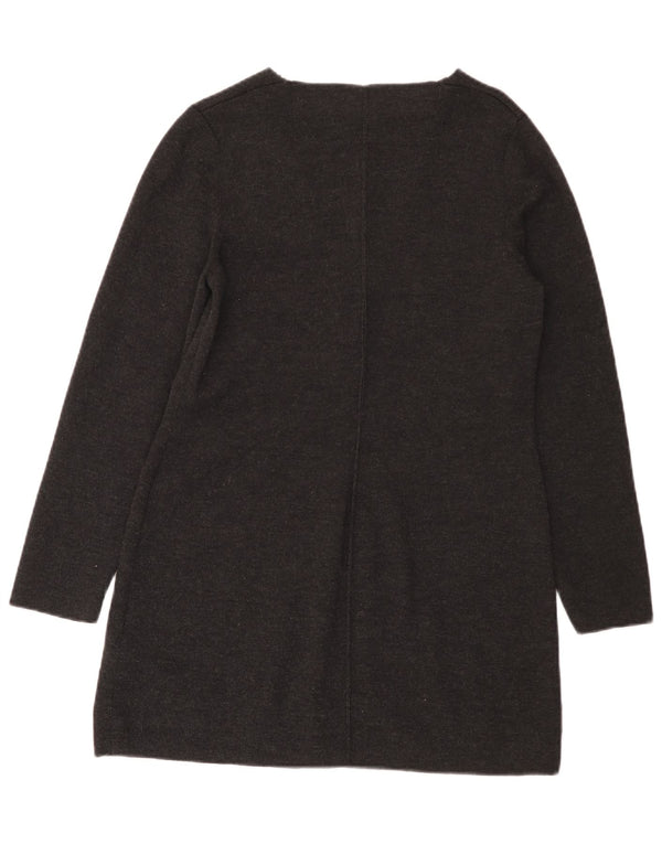 Suéter cardigã feminino Luisa Spagnoli Longline Reino Unido 14 grande cinza