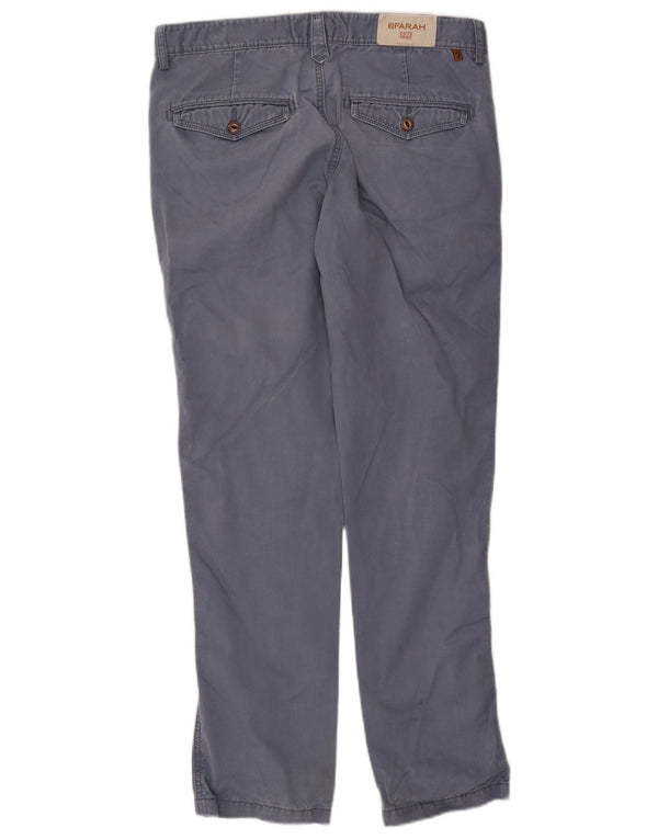 Farah Mens Slim Chino Calça W32 L32 Azul Marinho Algodão
