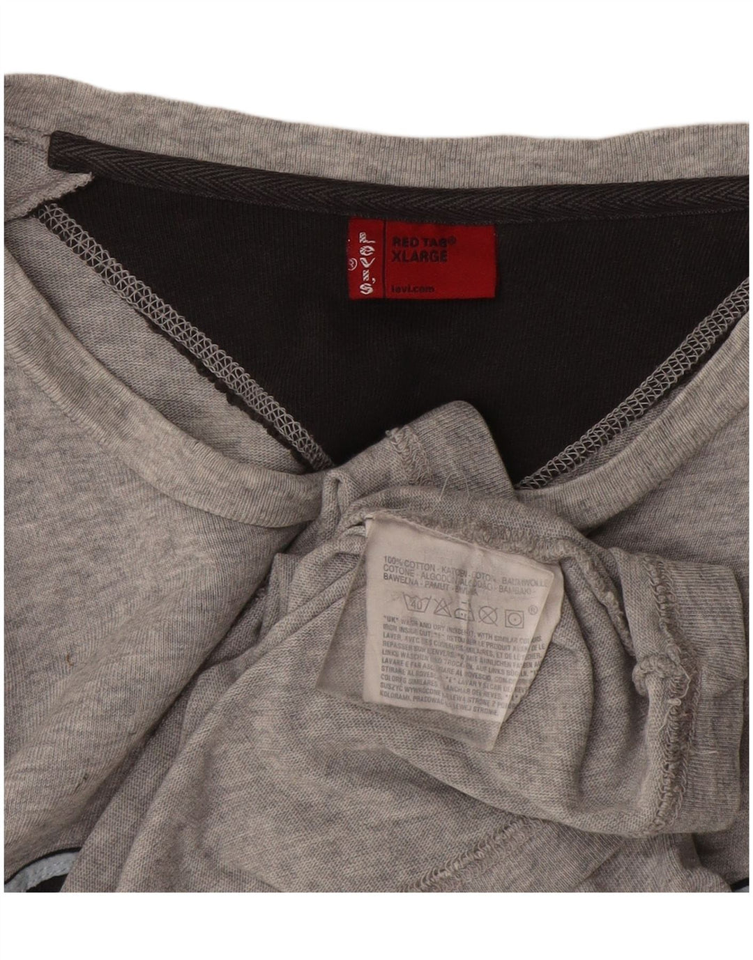 Top gráfico masculino Levi's manga comprida XL algodão cinza