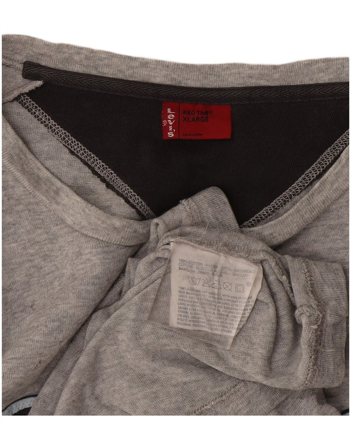 Top gráfico masculino Levi's manga comprida XL algodão cinza