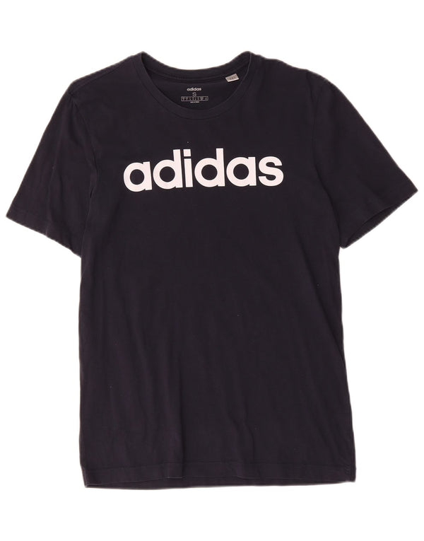Adidas Mens Graphic T-Shirt Top Pequeno Algodão Azul Marinho