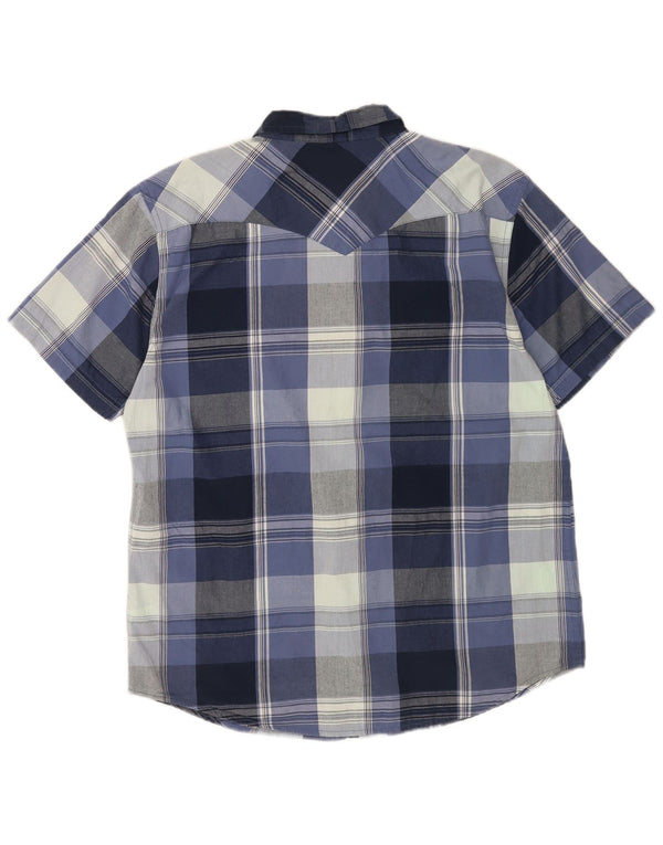 Camisa masculina de manga curta Levi's XL azul xadrez algodão