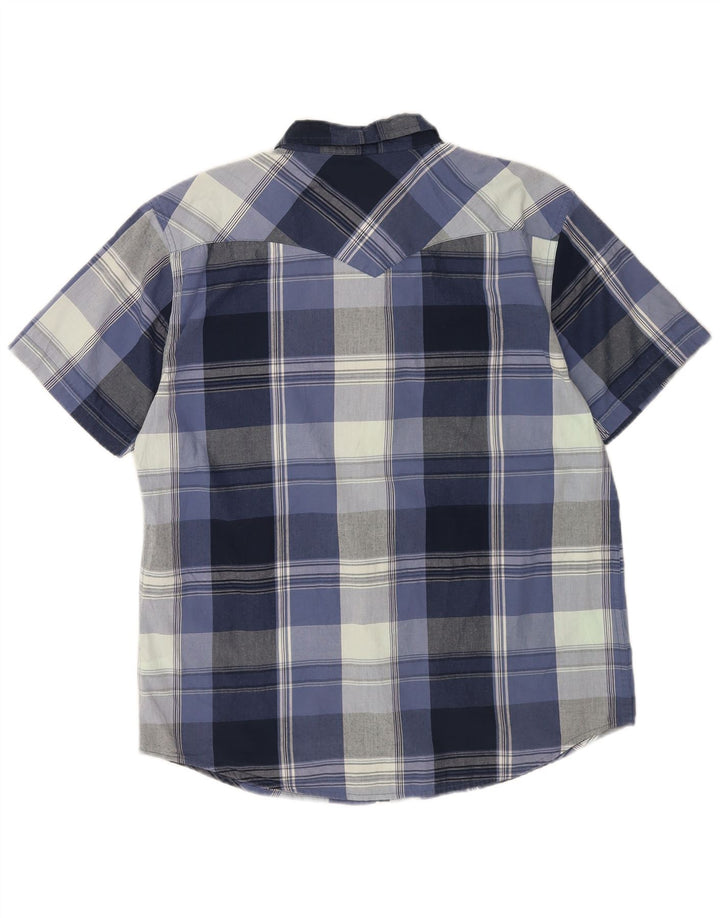 Camisa masculina de manga curta Levi's XL azul xadrez algodão