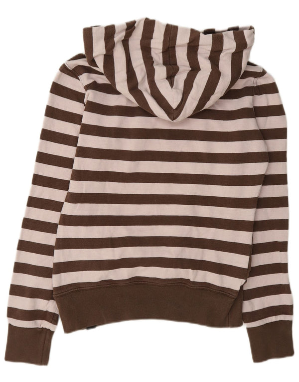 Converse feminino gráfico moletom jumper UK 12 médio marrom listrado algodão