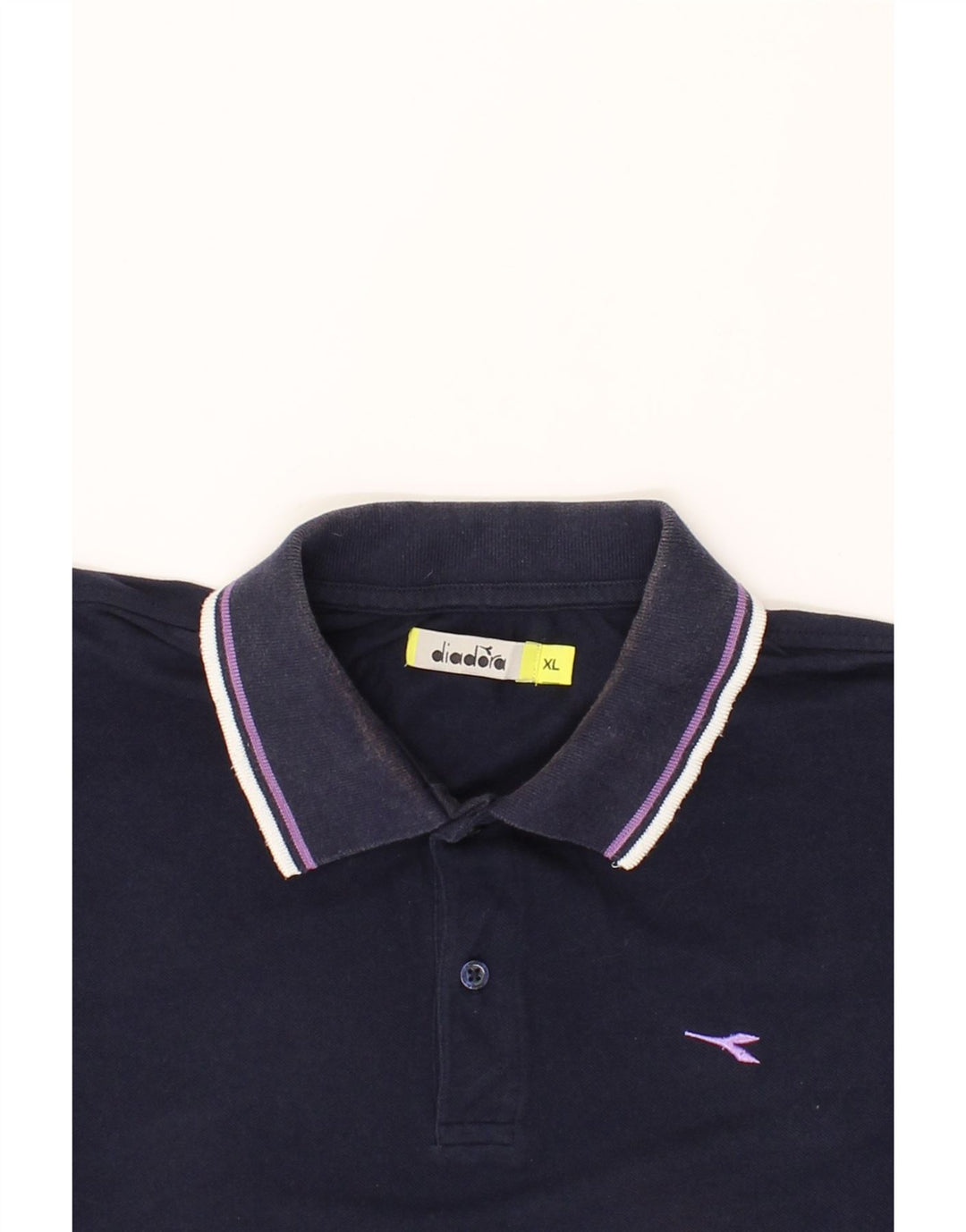 DIADORA Mens Polo Shirt XL Navy Blue Cotton Vintage Diadora and Second-Hand Diadora from Messina Hembry 