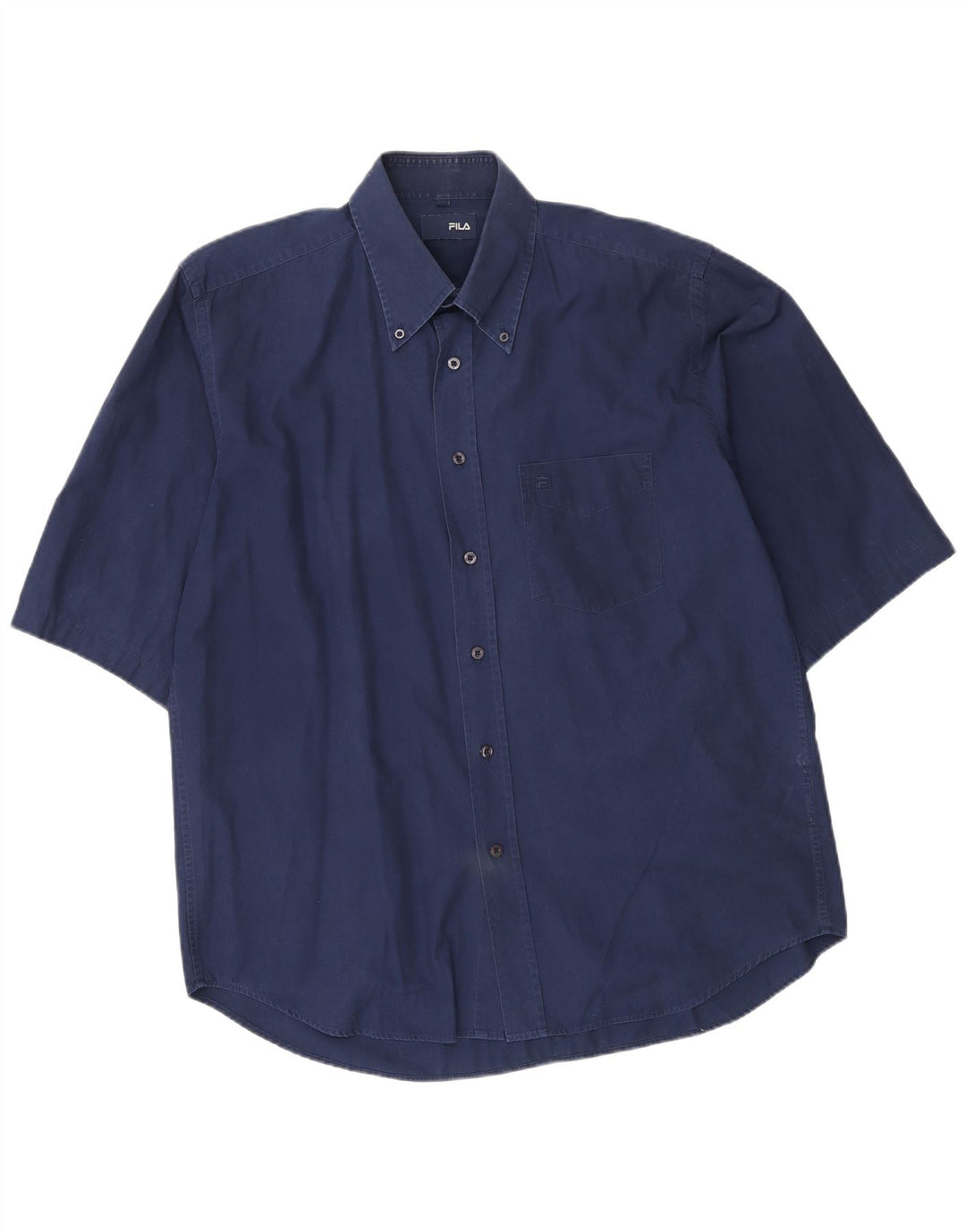 Camisa masculina Fila de manga curta grande algodão azul marinho