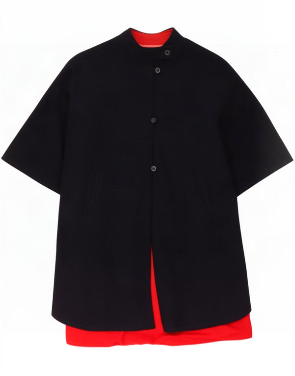 Casaco Capelet Feminino Vintage Tamanho Único Azul Marinho