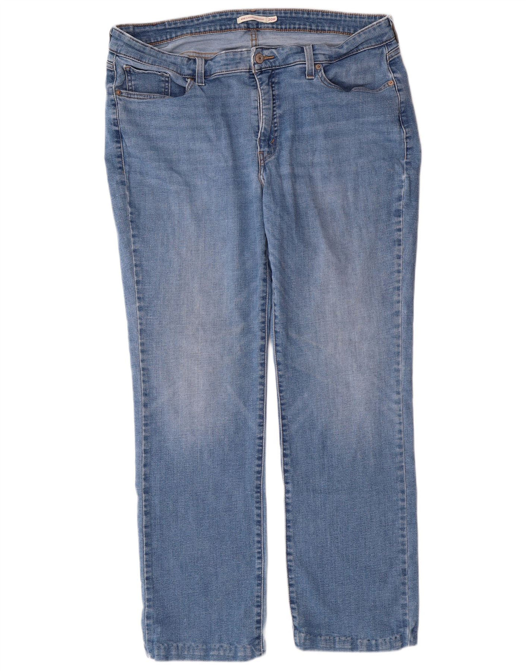 Calça jeans feminina Levi's 414 Classic Fit Straight US 20 3XL W40 L30 azul algodão