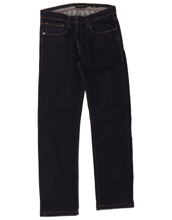 Jeans masculino Massimo Dutti Regular Fit Straight EU 38 Pequeno W30 L30 Azul marinho