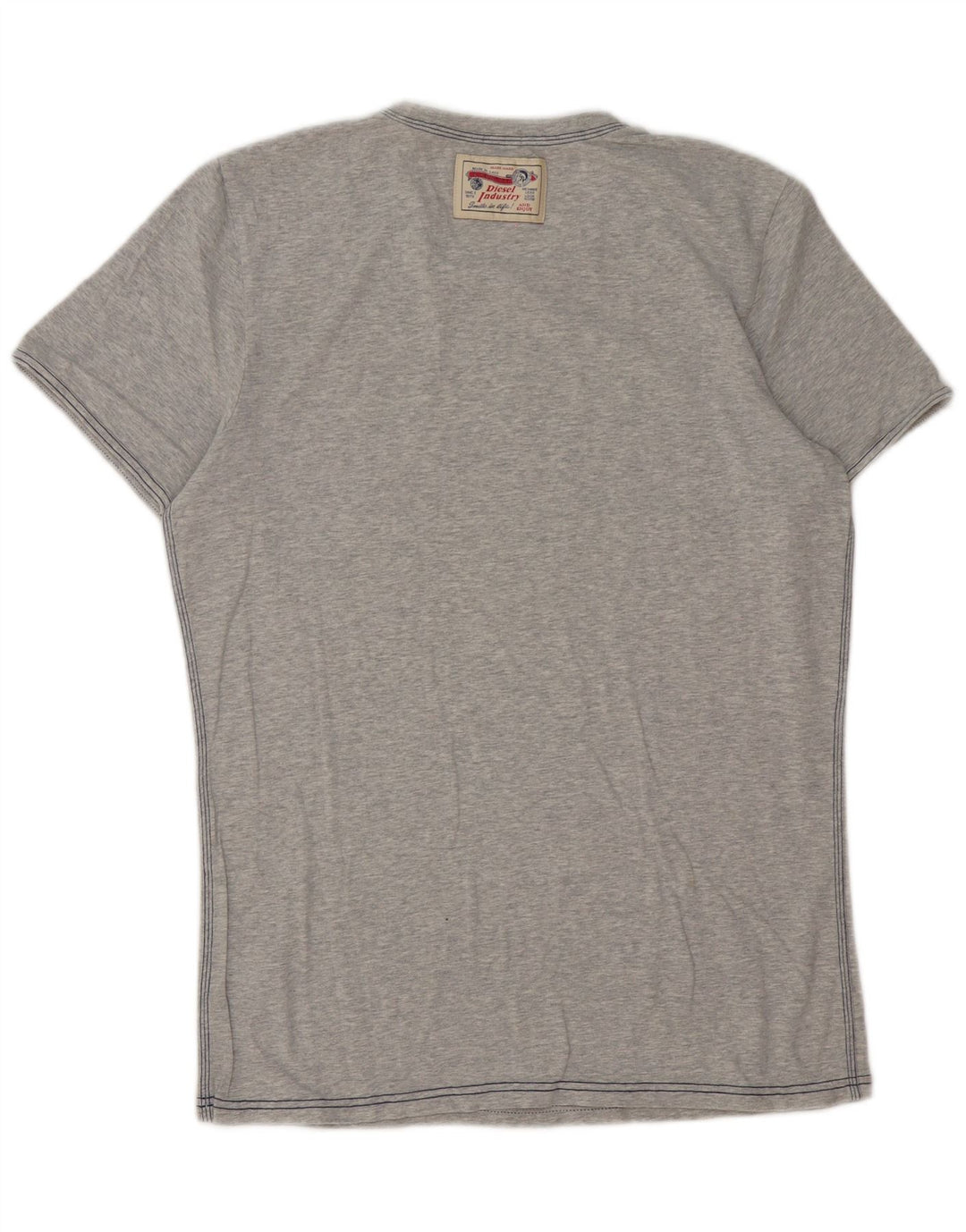 Camiseta masculina Diesel Top XL algodão manchado cinza