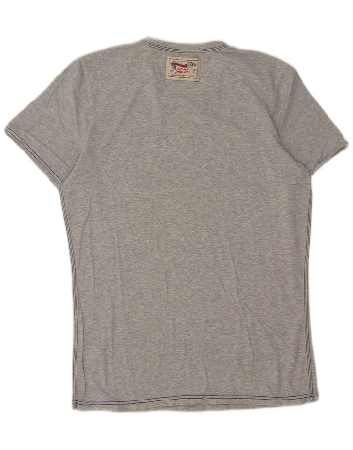 Camiseta masculina Diesel Top XL algodão manchado cinza