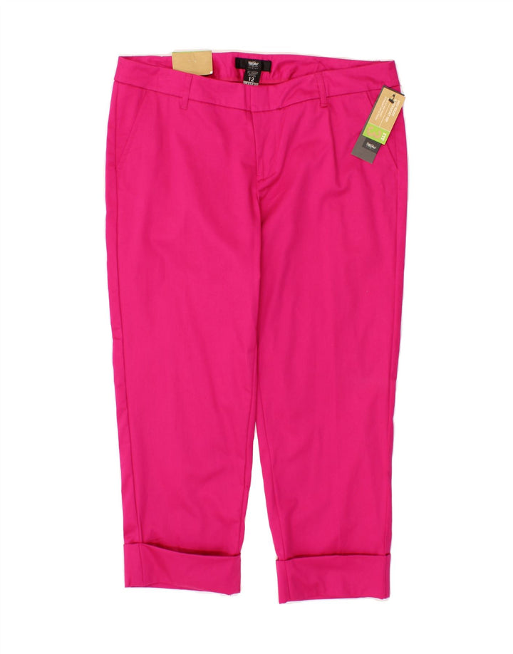 MOSSIMO Womens Straight Cropped Trousers US 12 Large W34 L24 Pink Cotton Vintage Mossimo and Second-Hand Mossimo from Messina Hembry 