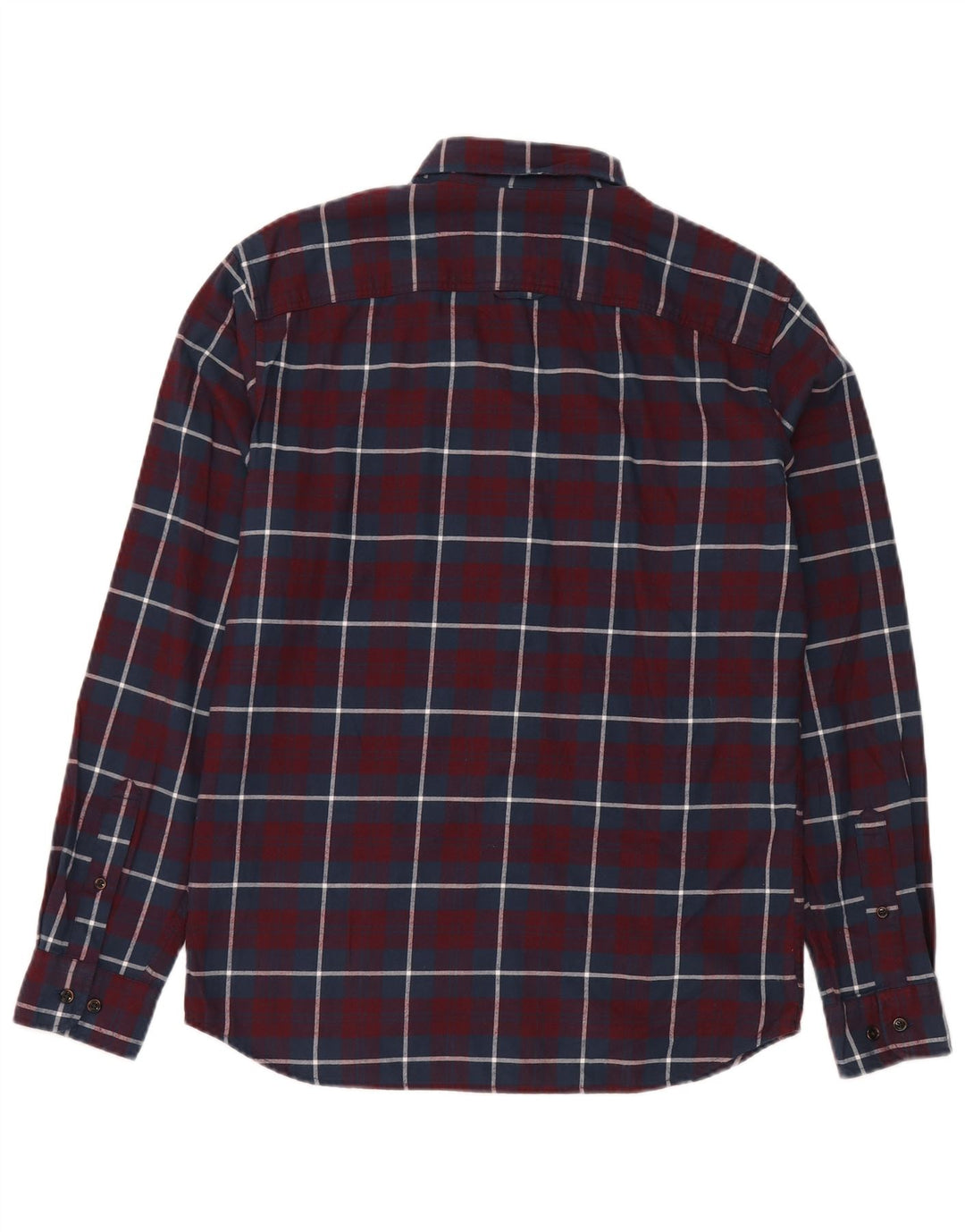 Camisa masculina de flanela JACK & JONES, algodão xadrez médio cor de vinho