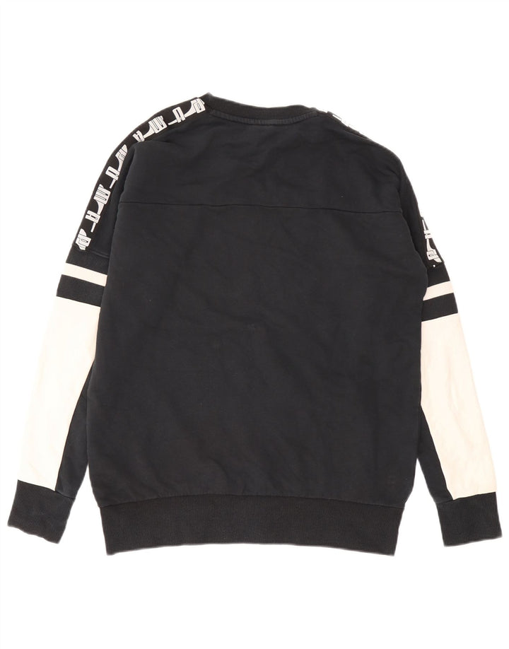 Puma masculino gráfico moletom jumper pequeno preto colorblock algodão