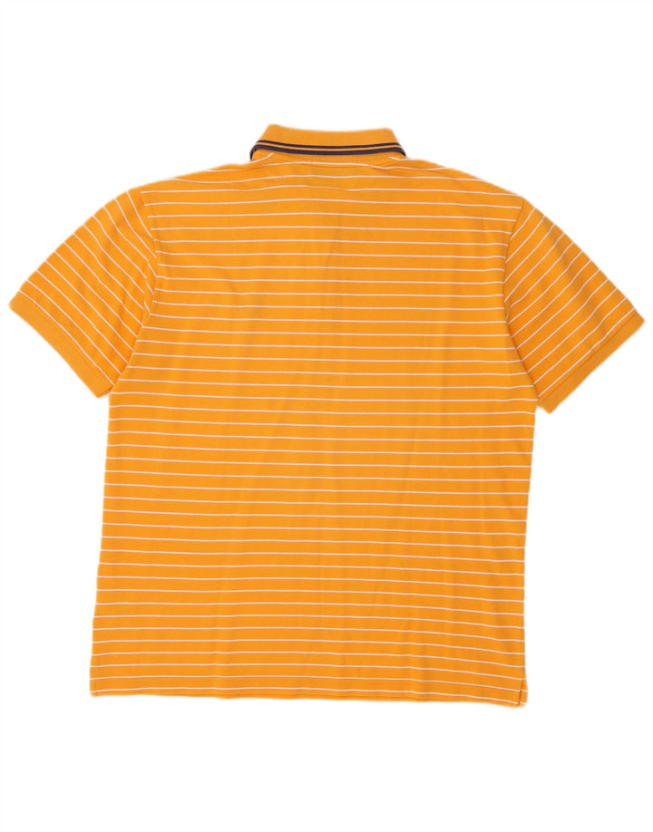 Camisa polo masculina Fred Perry XL laranja listrada de algodão