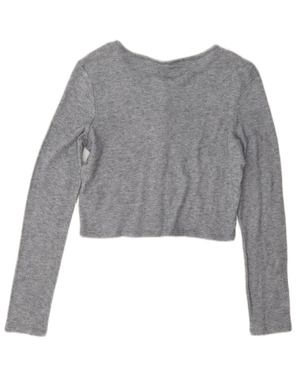 Zara Womens Crop Top UK 14 Viscose cinza médio