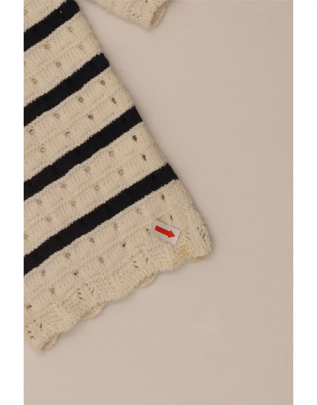 MARKS & SPENCER Womens Boat Neck Jumper Sweater UK 14 Medium White Striped
