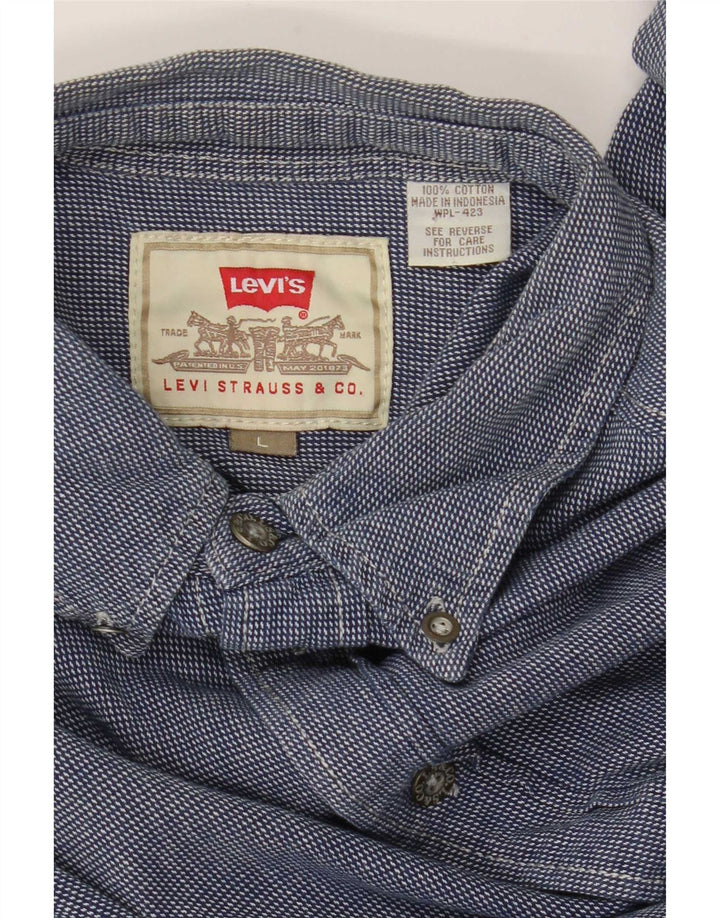Camisa masculina Levi's grande azul algodão