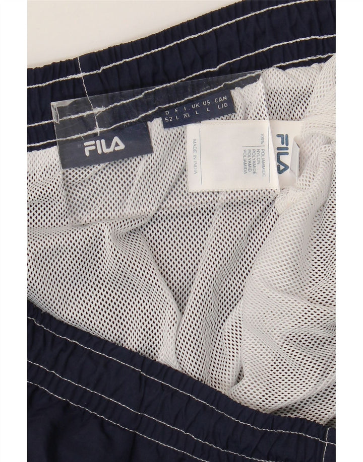 Fila Mens Graphic Sport Shorts Grande Azul Marinho Colourblock Poliamida