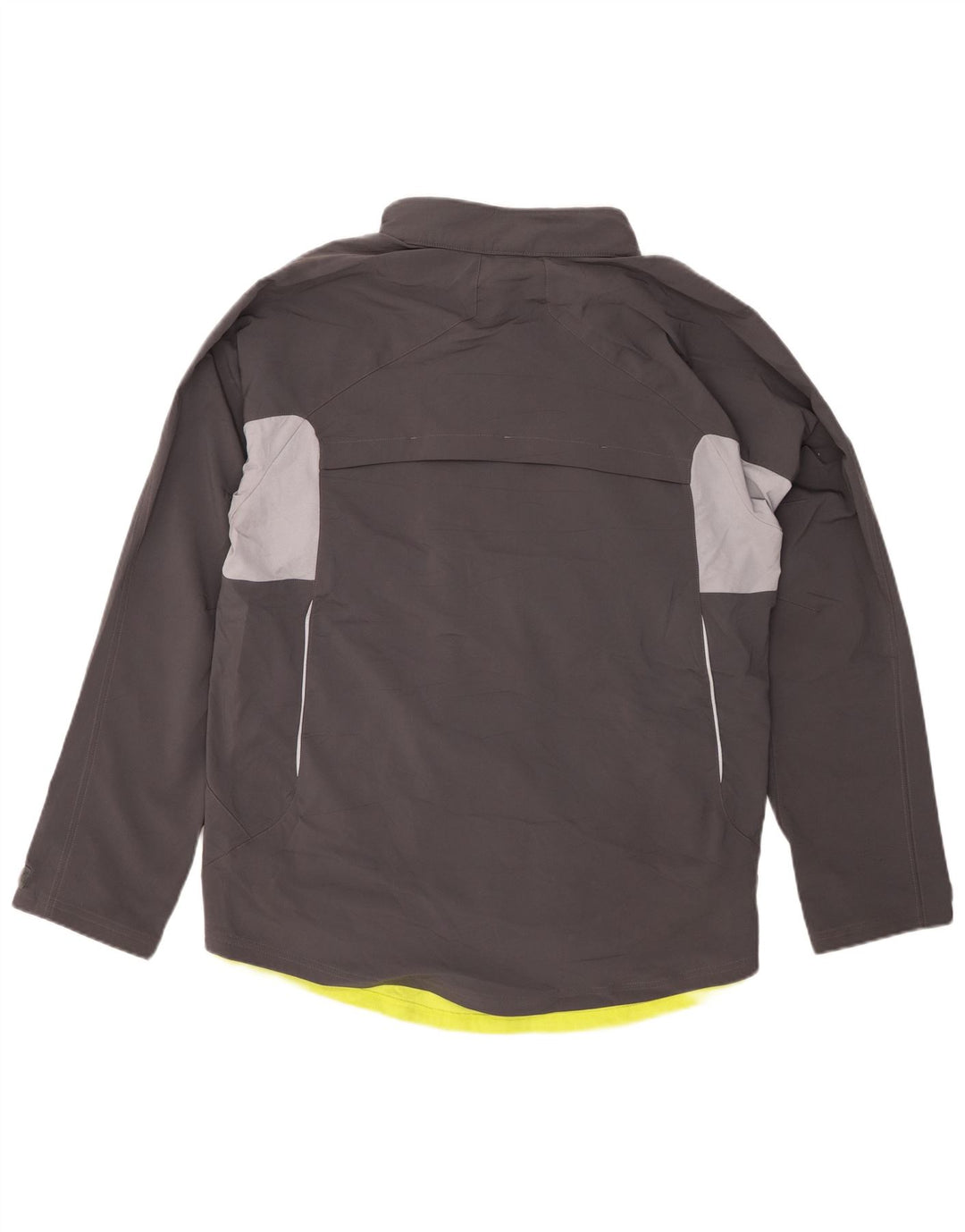 Jaqueta corta-vento masculina REEBOK Reino Unido 40 grande poliéster colorblock cinza