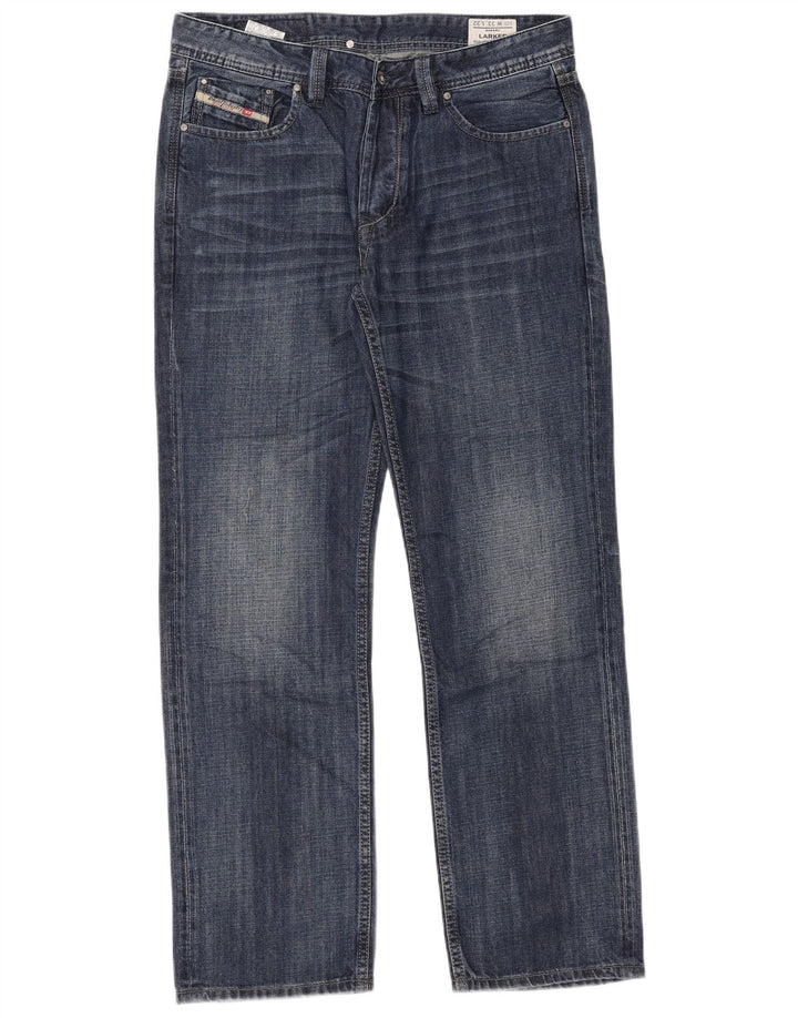 Diesel Mens Larkee Straight Jeans W33 L32 Azul Algodão