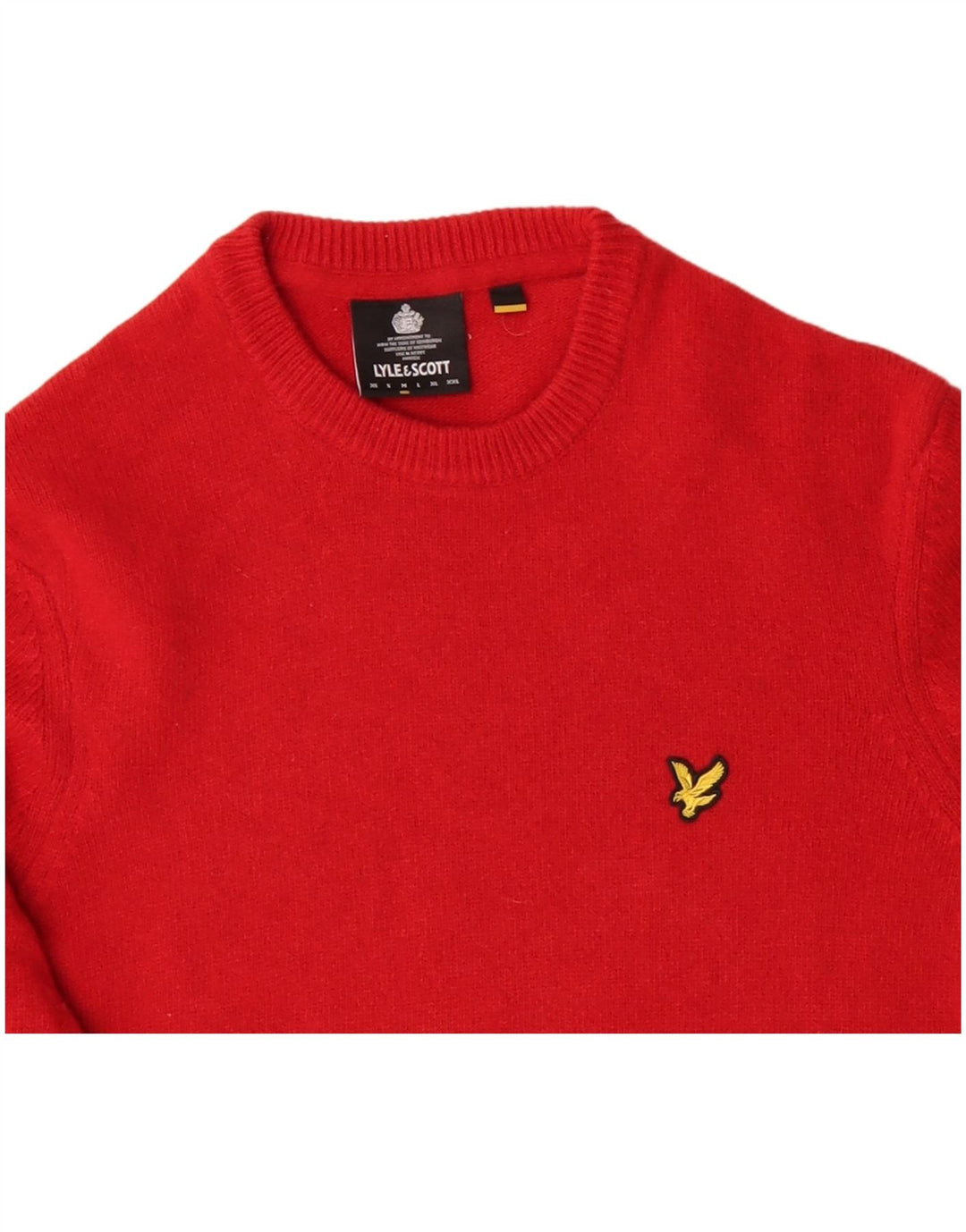 Suéter masculino LYLE & SCOTT com gola redonda, lã vermelha média