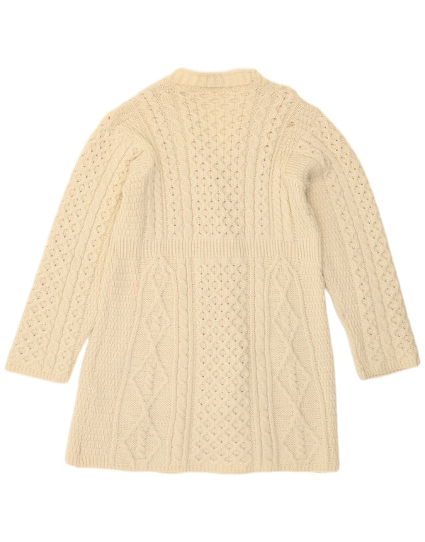 Suéter cardigã feminino Carraig Donn Longline UK 18 XL branco