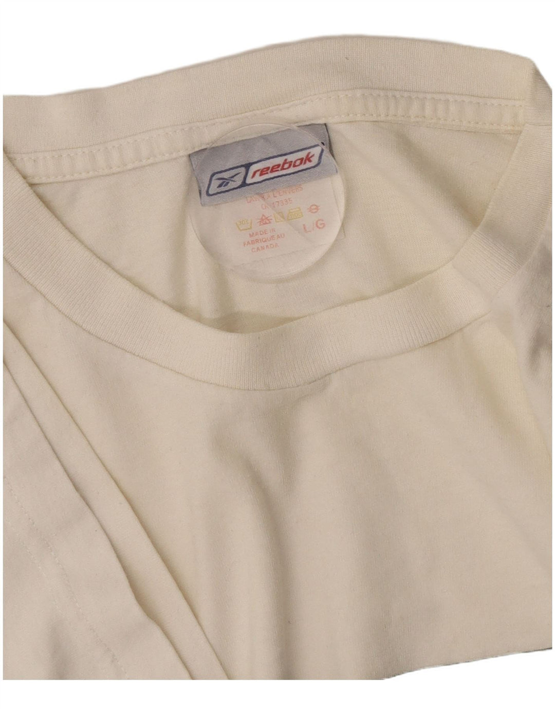Camiseta gráfica masculina Reebok Top grande de algodão branco