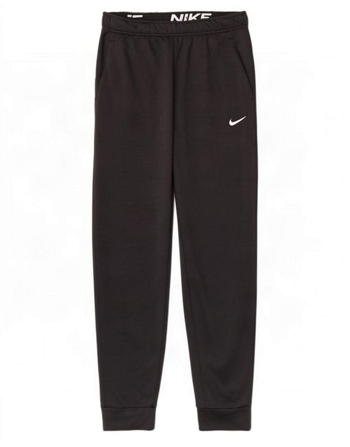Calça esportiva masculina Nike Therma-Fit, calça jogger grande preta de poliéster