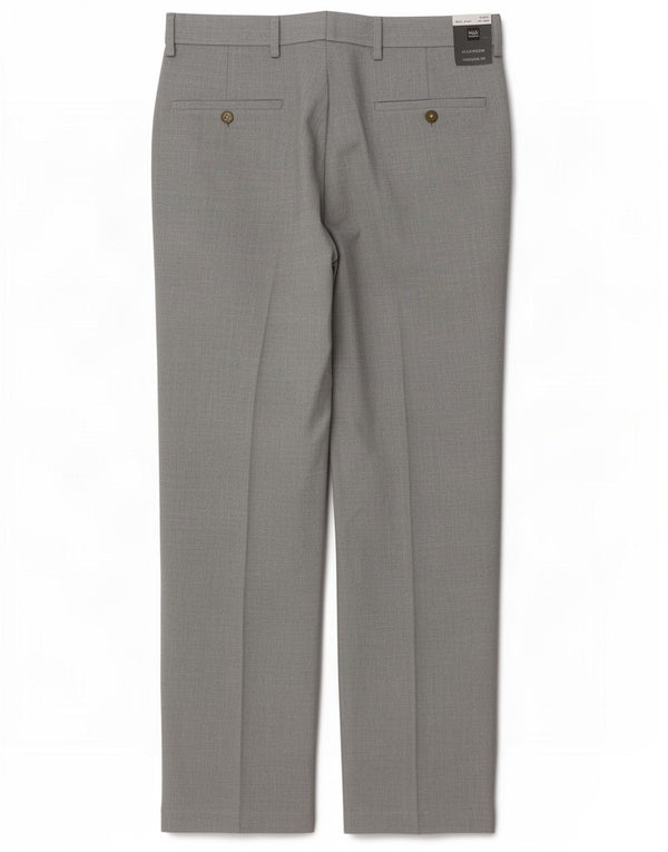 Calça masculina reta casual Marks & Spencer W32 L29 poliéster cinza