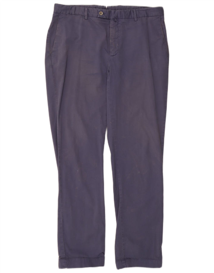 Calça masculina Hackett Straight Suit W36 L32 azul marinho algodão