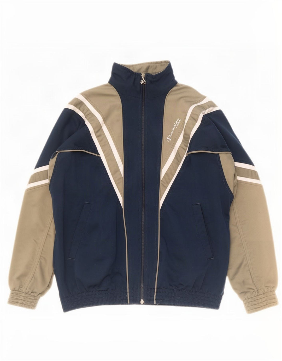 Jaqueta masculina de agasalho Champion médio azul marinho poliéster colorblock