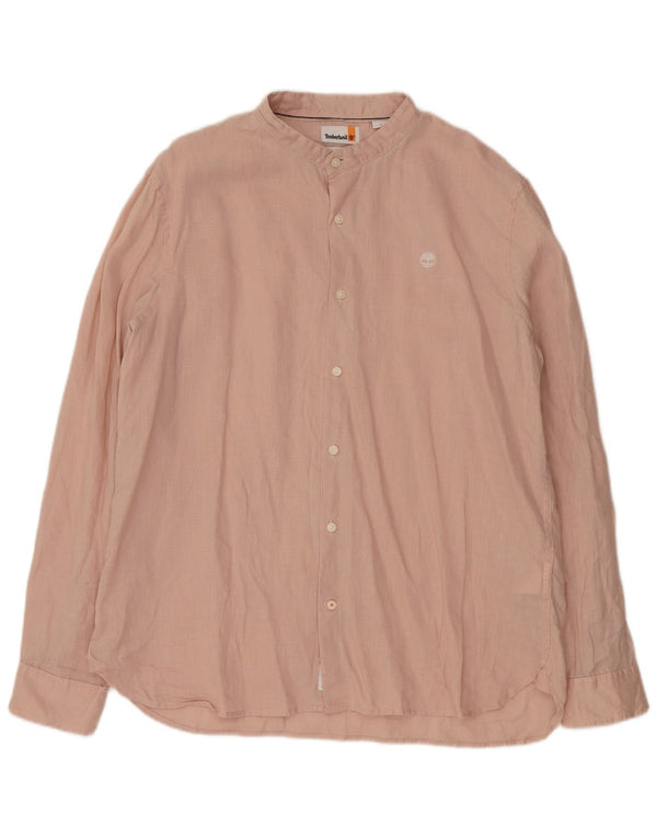 Timberland Mens Slim Fit Camisa XL Linho Rosa