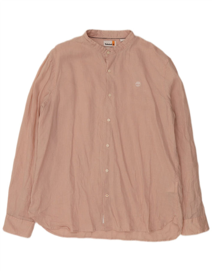 Timberland Mens Slim Fit Camisa XL Linho Rosa