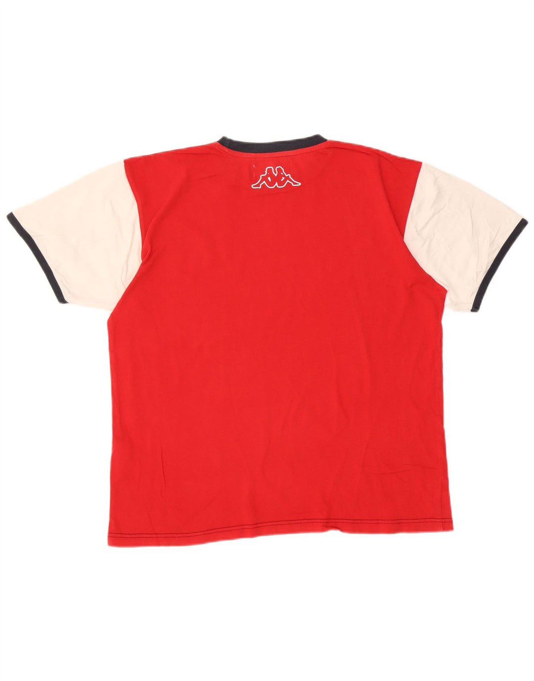 Camiseta gráfica masculina Kappa Top médio vermelho algodão colorblock