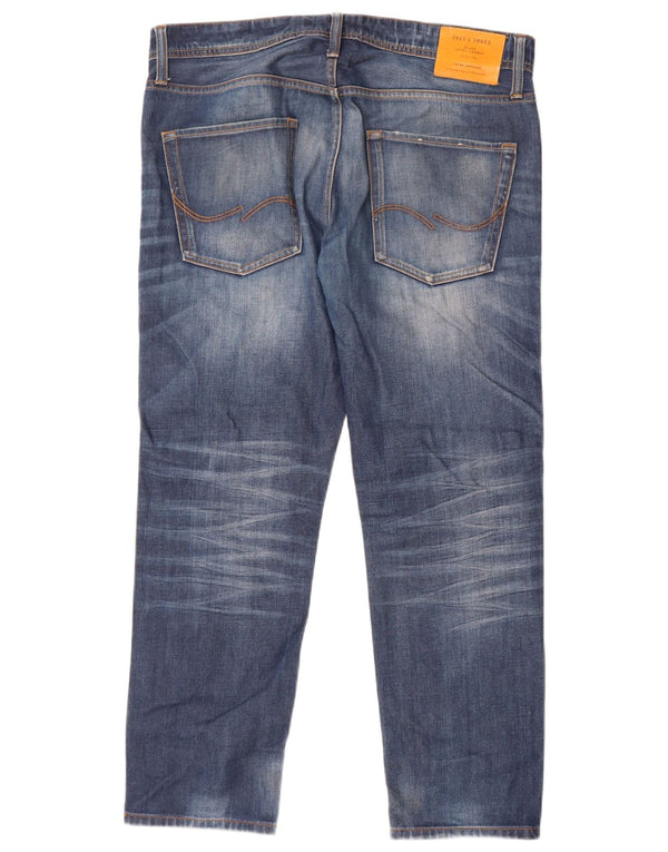 Jack & Jones Masculino Mike Straight Jeans W34 L30 Azul Algodão