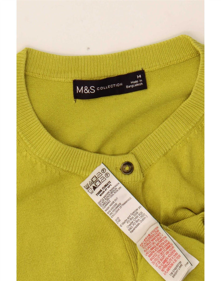 Suéter cardigã feminino Marks & Spencer Reino Unido 14 viscose amarela média
