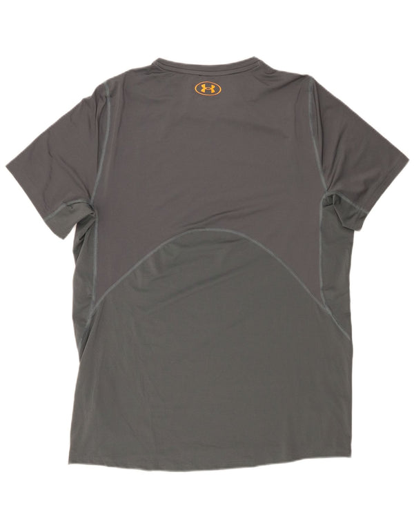 Camiseta masculina Under Armour Heat Gear grande poliéster camuflado cinza