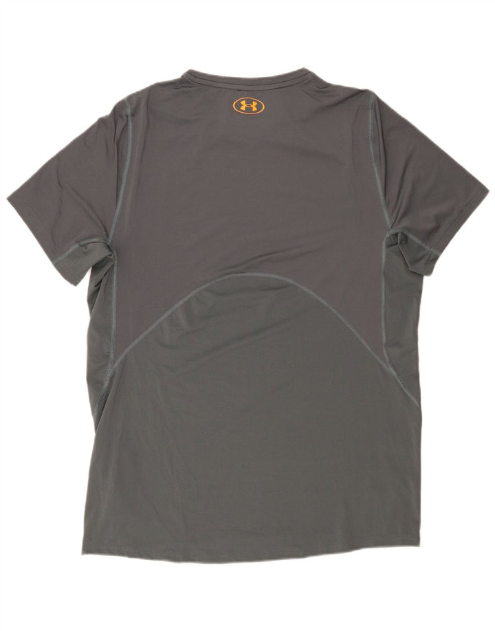 Camiseta masculina Under Armour Heat Gear grande poliéster camuflado cinza