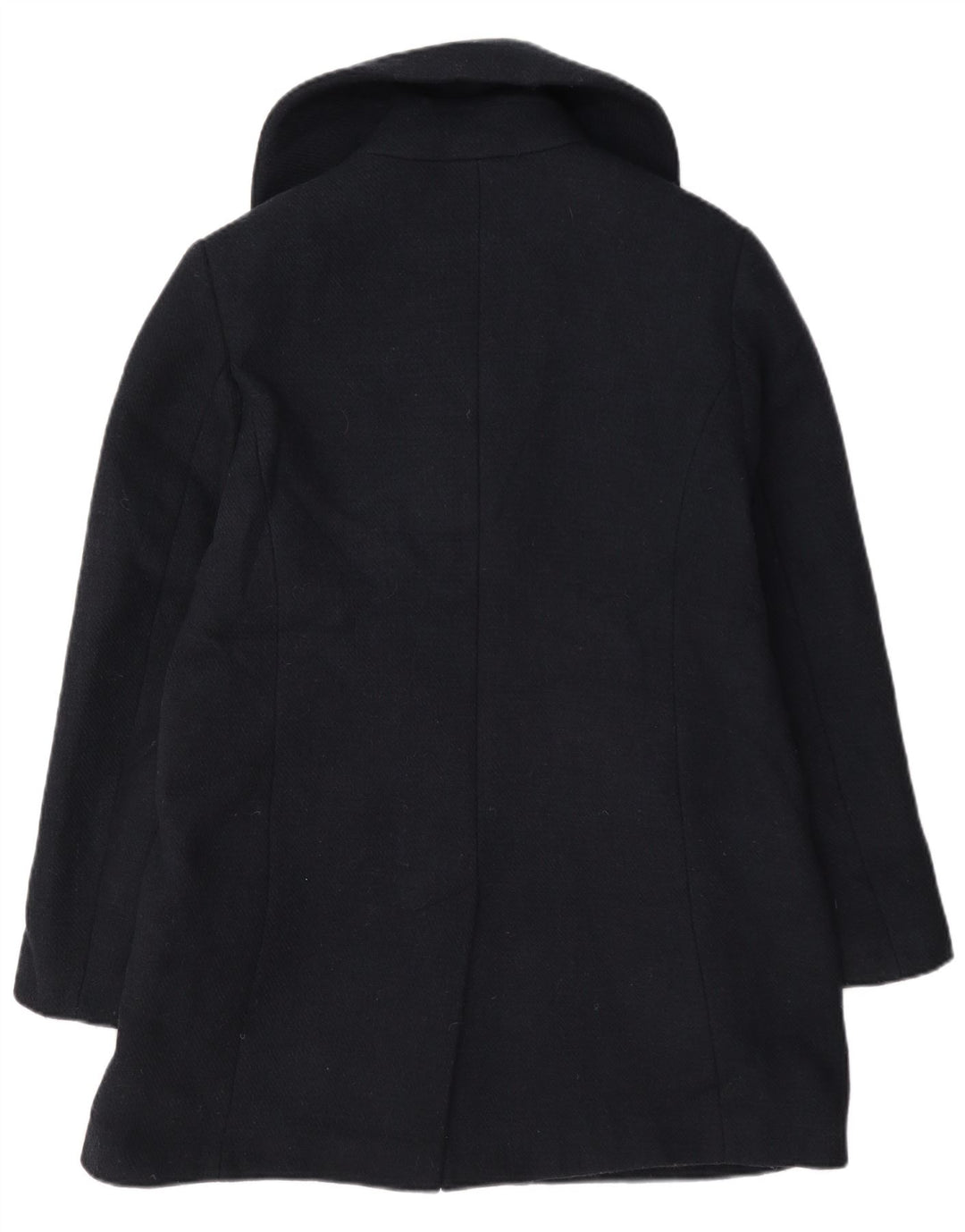 Casaco feminino Marks & Spencer com peito duplo ervilha Reino Unido 12 lã azul marinho médio